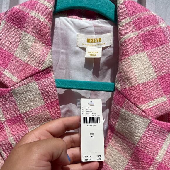 Anthropologie Maeve Plaid Double Breasted Jacket NWT - Picture 10 of 13